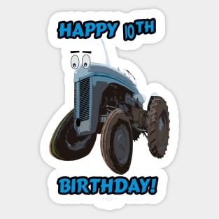 Happy 10th birthday tractor design Sticker